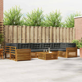 Outdoor Sofa Set with Cushion 8 pcs Natural and Anthracite