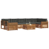 Outdoor Sofa Set with Cushion 8 pcs Natural and Anthracite - Side View