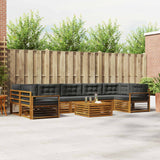 Outdoor Sofa Set with Cushion 8 pcs Natural and Anthracite
