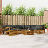 Outdoor Sofa Set with Cushion 8 pcs Natural and Anthracite