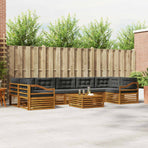 Outdoor Sofa Set 8 pcs 7-Seaters Natural and Anthracite