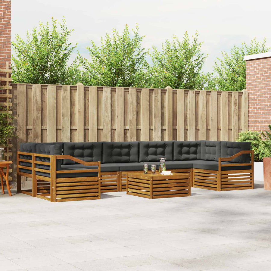 Outdoor Sofa Set 8 pcs 7-Seaters Natural and Anthracite