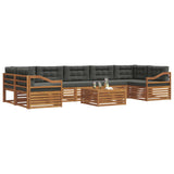 Outdoor Sofa Set with Cushion 8 pcs Natural and Anthracite