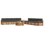 Outdoor Sofa Set 9 pcs 8-Seaters Natural and Anthracite