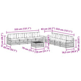Outdoor Sofa Set with Cushion 9 pcs Natural and Anthracite - Extra Image