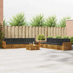 Outdoor Sofa Set 9 pcs 8-Seaters Natural and Anthracite