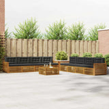 Outdoor Sofa Set with Cushion 9 pcs Natural and Anthracite