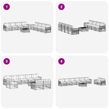 Outdoor Sofa Set with Cushion 9 pcs Natural and Anthracite - Close-Up Angle