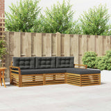 Outdoor Sofa Set Natural and Anthracite 254 x 162.5 x 73 cm