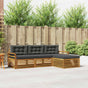 Outdoor Sofa Set 4 pcs 3-Seaters Natural and Anthracite