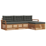 Outdoor Sofa Set Natural and Anthracite 254 x 162.5 x 73 cm - Front View