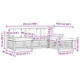Outdoor Sofa Set Natural and Anthracite 254 x 162.5 x 73 cm - Low Angle