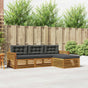 Outdoor Sofa Set 4 pcs 3-Seaters Natural and Anthracite
