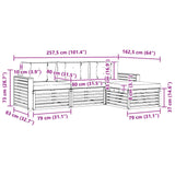 Outdoor Sofa Set Natural and Anthracite 257.5 x 162.5 x 73 cm - Low Angle