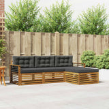 Outdoor Sofa Set Natural and Anthracite 249.5 x 162.5 x 73 cm