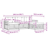 Outdoor Sofa Set Natural and Anthracite 249.5 x 162.5 x 73 cm