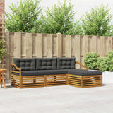 Outdoor Sofa Set Natural and Anthracite 245.5 x 162.5 x 73 cm