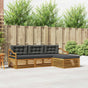 Outdoor Sofa Set 4 pcs 3-Seaters Natural and Anthracite