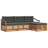Outdoor Sofa Set Natural and Anthracite 245.5 x 162.5 x 73 cm - Front View