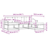 Outdoor Sofa Set Natural and Anthracite 245.5 x 162.5 x 73 cm