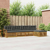 Outdoor Sofa Set with Cushion 5 pcs Natural and Anthracite