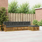 Outdoor Sofa Set 5 pcs 4-Seaters Natural and Anthracite
