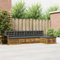 Outdoor Sofa Set 5 pcs 4-Seaters Natural and Anthracite