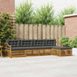 Outdoor Sofa Set 5 pcs 4-Seaters Natural and Anthracite