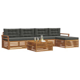 Outdoor Sofa Set with Cushion 6 pcs Natural and Anthracite