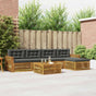 Outdoor Sofa Set 6 pcs 5-Seaters Natural and Anthracite