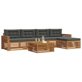 Outdoor Sofa Set with Cushion 6 pcs Natural and Anthracite - Side View