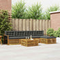 Outdoor Sofa Set 6 pcs 5-Seaters Natural and Anthracite