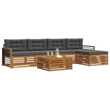 Outdoor Sofa Set with Cushion 6 pcs Natural and Anthracite - Side View