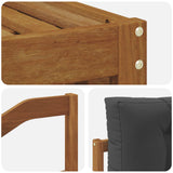 Outdoor Sofa Set with Cushion 6 pcs Natural and Anthracite - Close-Up Angle