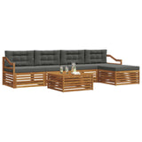 Outdoor Sofa Set with Cushion 6 pcs Natural and Anthracite - Side View