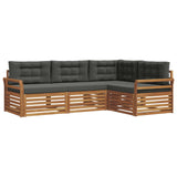 Outdoor Sofa Set with Cushion 4 pcs Natural and Anthracite