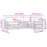 Outdoor Sofa Set with Cushion 4 pcs Natural and Anthracite - Extra Image