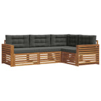 Outdoor Sofa Set 4 pcs 4-Seaters Natural and Anthracite