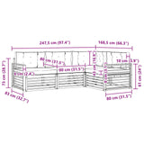 Outdoor Sofa Set with Cushion 4 pcs Natural and Anthracite