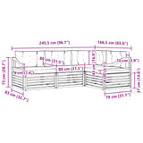 Outdoor Sofa Set with Cushion 4 pcs Natural and Anthracite - Extra Image