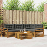 Outdoor Sofa Set with Cushion 5 pcs Natural and Anthracite