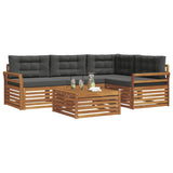 Outdoor Sofa Set with Cushion 5 pcs Natural and Anthracite - Side View