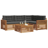 Outdoor Sofa Set with Cushion 5 pcs Natural and Anthracite - Side View