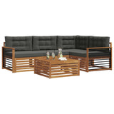 Outdoor Sofa Set with Cushion 5 pcs Natural and Anthracite - Side View