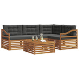 Outdoor Sofa Set with Cushion 5 pcs Natural and Anthracite - Side View