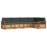 Outdoor Sofa Set with Cushion 5 pcs Natural and Anthracite