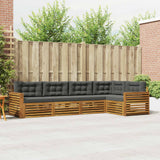Outdoor Sofa Set with Cushion 5 pcs Natural and Anthracite