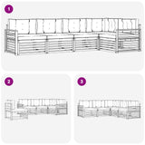 Outdoor Sofa Set with Cushion 5 pcs Natural and Anthracite - Close-Up Angle