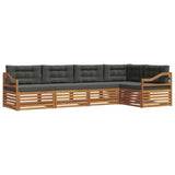 Outdoor Sofa Set with Cushion 5 pcs Natural and Anthracite