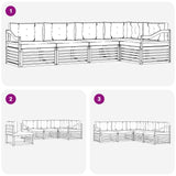 Outdoor Sofa Set with Cushion 5 pcs Natural and Anthracite - Close-Up Angle